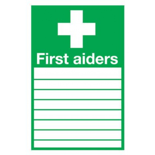First Aiders " " Safety Sign