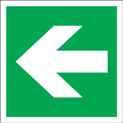 Arrow Fire Exit Safety Sign - Square