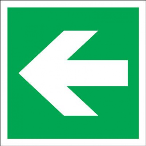 Arrow Fire Exit Safety Sign - Square