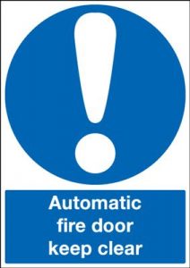 Automatic Fire Door Keep Clear Mandatory Safety Sign