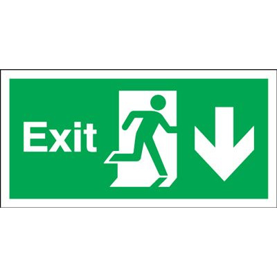 150x450mm Exit (Symbol) Arrow Down Rigid