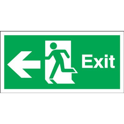 150x450mm Exit (Symbol) Arrow Left Rigid