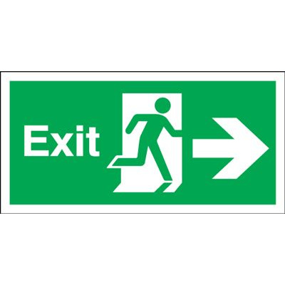 150x450mm Exit (Symbol) Arrow Right Rigid