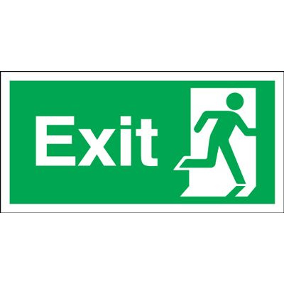 150x450mm Exit (Symbol on Right) Rigid