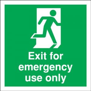 Exit For Emergency Use Only Fire Safety Sign