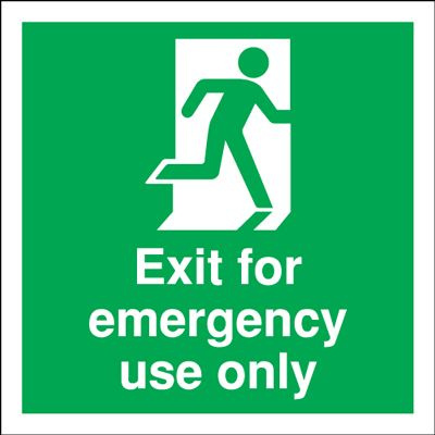 Exit For Emergency Use Only Fire Safety Sign