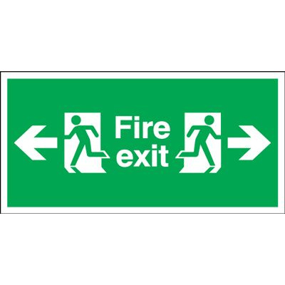 Arrow Left & Right Fire Exit Safety Sign - Landscape