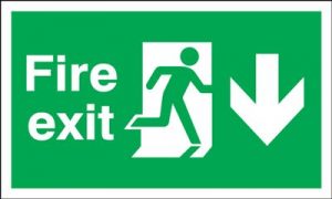 150x450mm Fire Exit (Symbol) Arrow Down