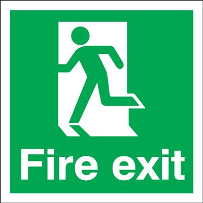 Running Man Left Fire Exit Safety Sign