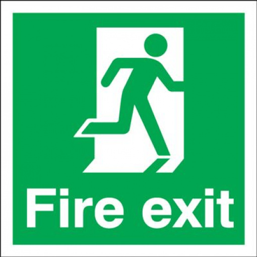 Running Man Right Fire Exit Safety Sign