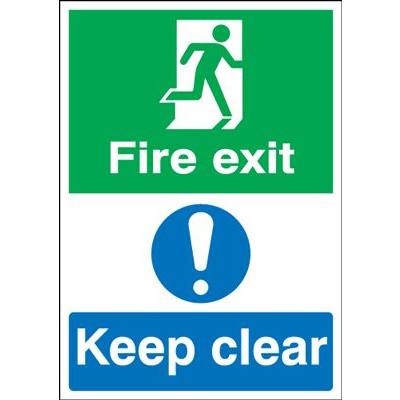 Fire Exit Keep Clear Safety Sign - Portrait