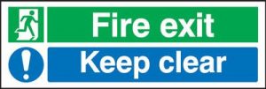 Fire Exit Keep Clear Safety Sign - Landscape