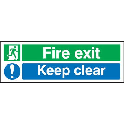 Fire Exit Keep Clear Safety Sign - Landscape