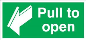 Pull To Open Safety Sign - Landscape