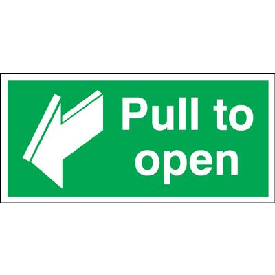 Pull To Open Safety Sign - Landscape