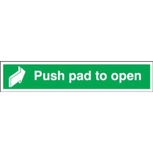 Push Pad To Open Safety Sign - Landscape