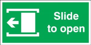 Slide Left To Open Safety Sign - Landscape