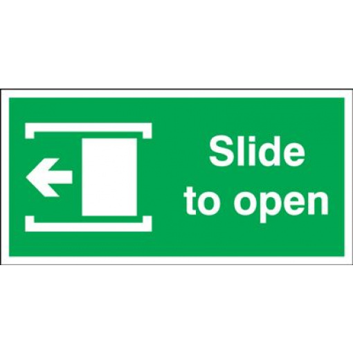 Slide Left To Open Safety Sign - Landscape