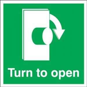 Clockwise Turn To Open Safety Sign