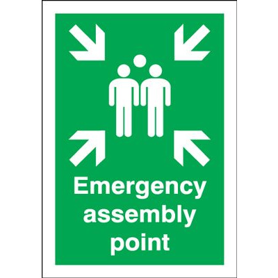 Emergency Assembly Point Fire Action Safety Sign