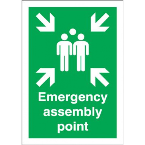 Emergency Assembly Point Fire Action Safety Sign