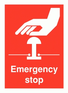 Emergency Stop Safety Sign