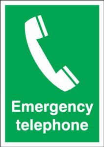Emergency Telephone Safety Sign - Portrait