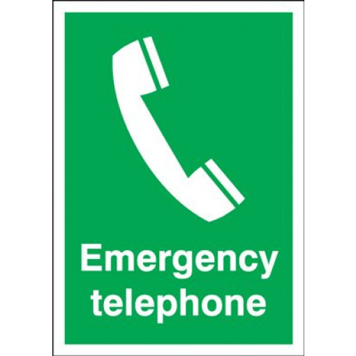 Emergency Telephone Safety Sign - Portrait