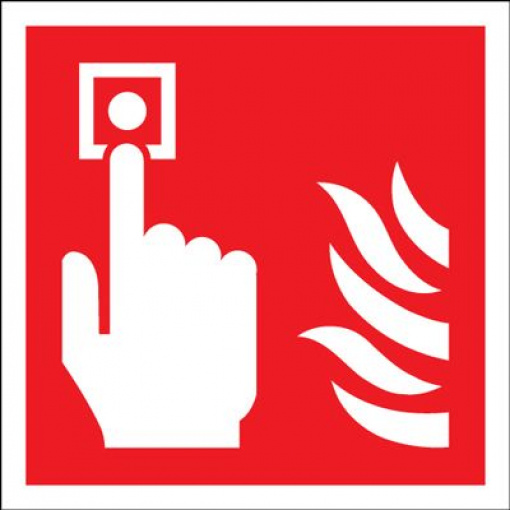 Fire Alarm Call Point Symbol Safety Sign - Square