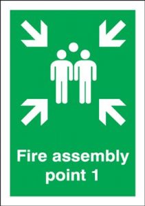Point 1 Fire Assembly Safety Sign - Portrait