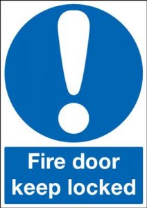 Fire Door Keep Locked Mandatory Safety Sign - Portrait