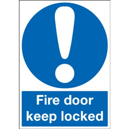 Fire Door Keep Locked Mandatory Safety Sign - Portrait