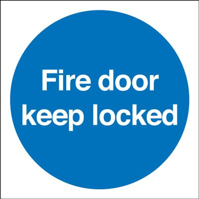 Fire Door Keep Locked Mandatory Safety Sign - Square