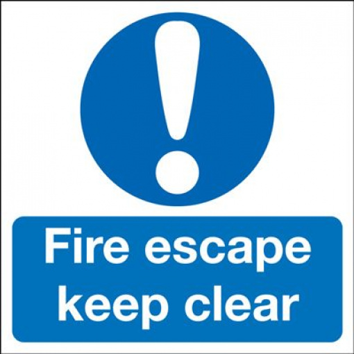 Fire Escape Keep Clear Mandatory Safety Sign