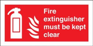 Fire Extinguisher Must Be Kept Clear Safety Sign - Landscape