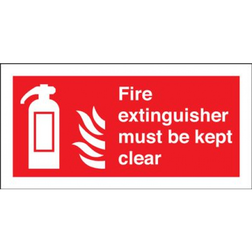 Fire Extinguisher Must Be Kept Clear Safety Sign - Landscape