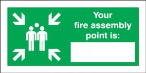 Your Fire Assembly Point Is " " Safety Sign - Landscape