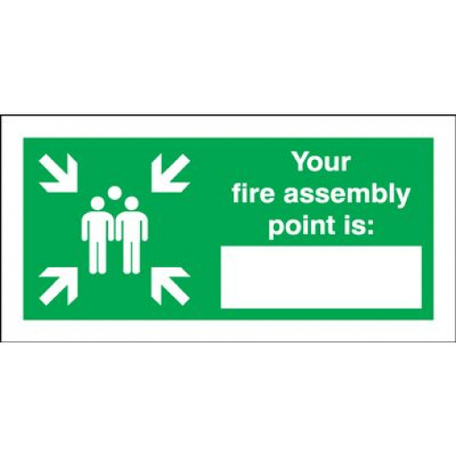 Your Fire Assembly Point Is " " Safety Sign - Landscape