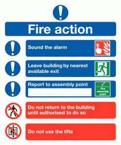 Fire Action Safety Sign