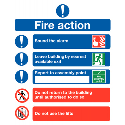 Fire Action Safety Sign