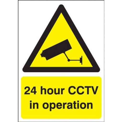 24 Hour CCTV in Operation Security Safety Sign - Portrait