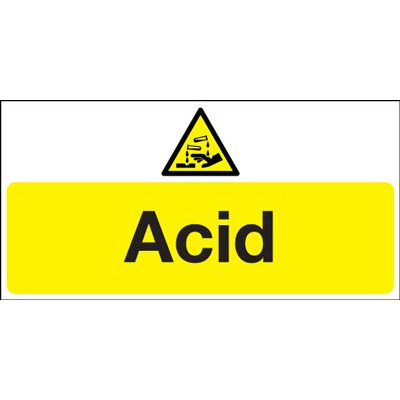 Acid Hazard Safety Sign - Landscape