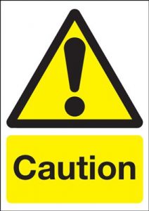 Caution Hazard Safety Sign - Portrait