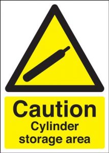 Caution Cylinder Storage Area Sign - Portrait