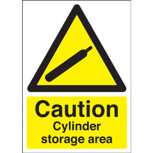 Caution Cylinder Storage Area Sign - Portrait