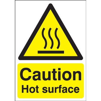 Caution Hot Surface Safety Sign