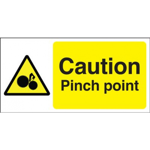 Caution Pinch Point Safety Sign - Landscape