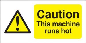 Caution This Machine Runs Hot Safety Sign - Landscape