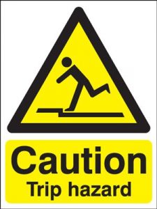 Caution Trip Hazard Safety Sign