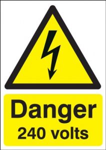 Danger 240 Volts Hazard Safety Sign